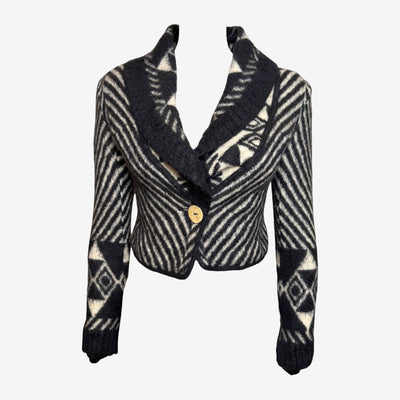 John Galliano F/W 1999 Mohair Chevron Cropped Blazer