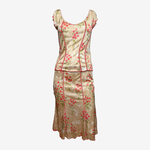 Blumarine S/S 1995 Floral Print Two-Piece Ensemble