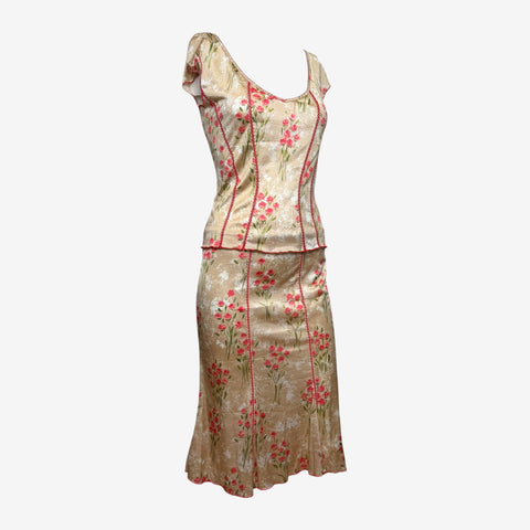 Blumarine S/S 1995 Floral Print Two-Piece Ensemble