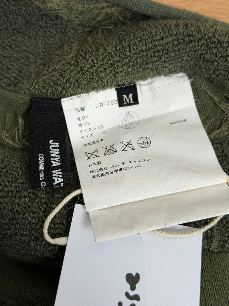 Olive tiered one-shoulder maxi dress by Junya Watanabe, F/W 2006, fabric texture