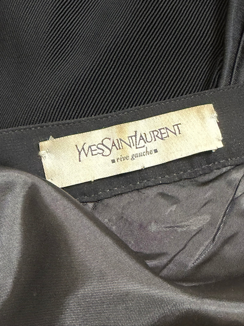 Yves Saint Laurent S/S 2003 Black Jersey Top & Tiered Chiffon Skirt — detail 10