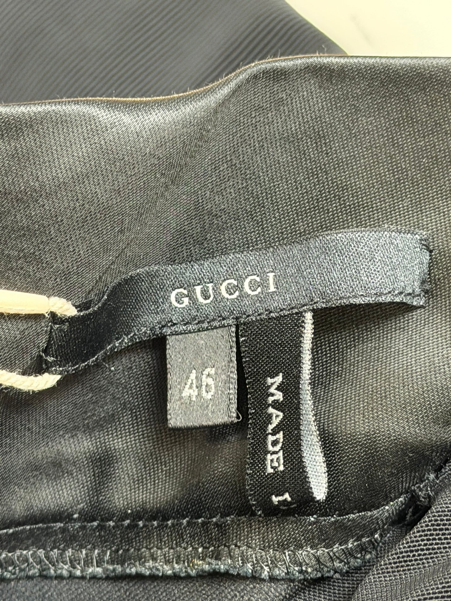 Gucci by Tom Ford S/S 2001 Corset Strapless Black Satin Midi Dress