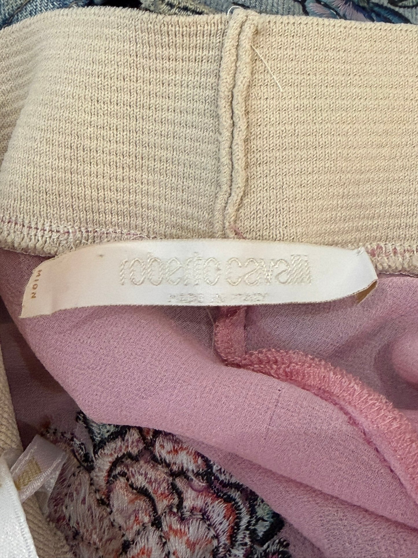 Roberto Cavalli S/S 2003 Tattoo Denim Jacket and Sheer Maxi Skirt Ensemble