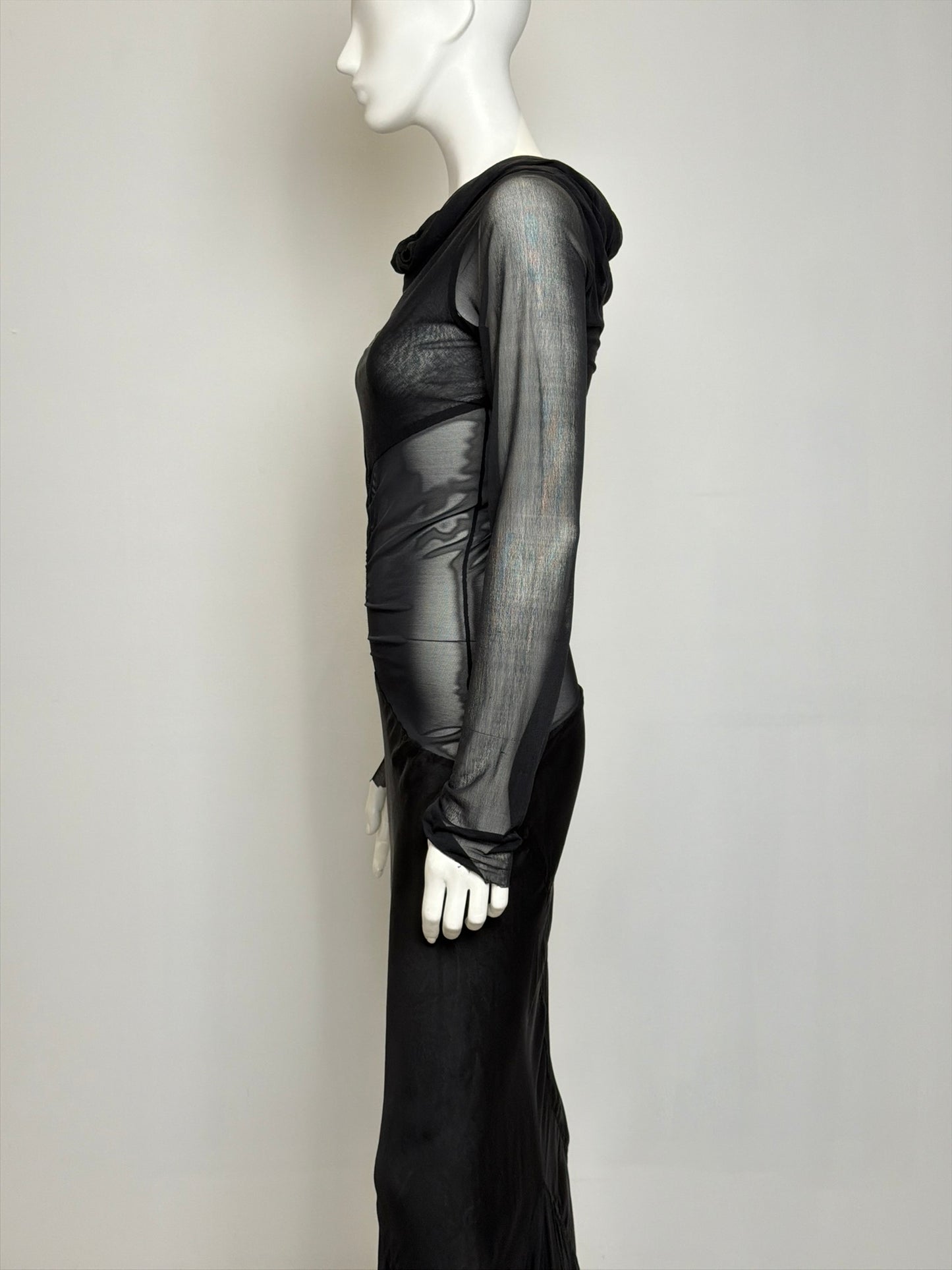 Rick Owens S/S 2006 Tungsten Black Silk Evening Mermaid Gown