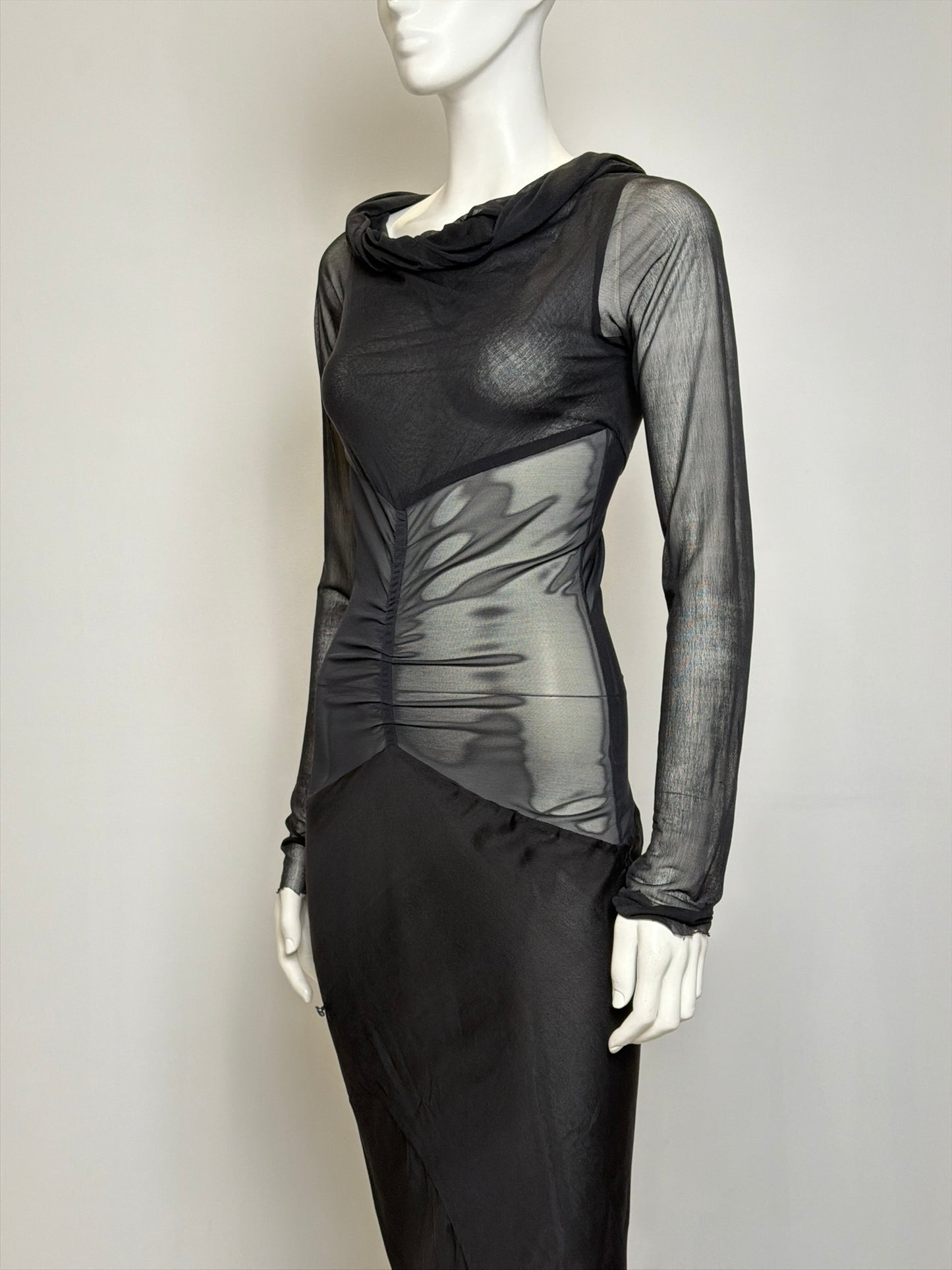 Rick Owens S/S 2006 Tungsten Black Silk Evening Mermaid Gown