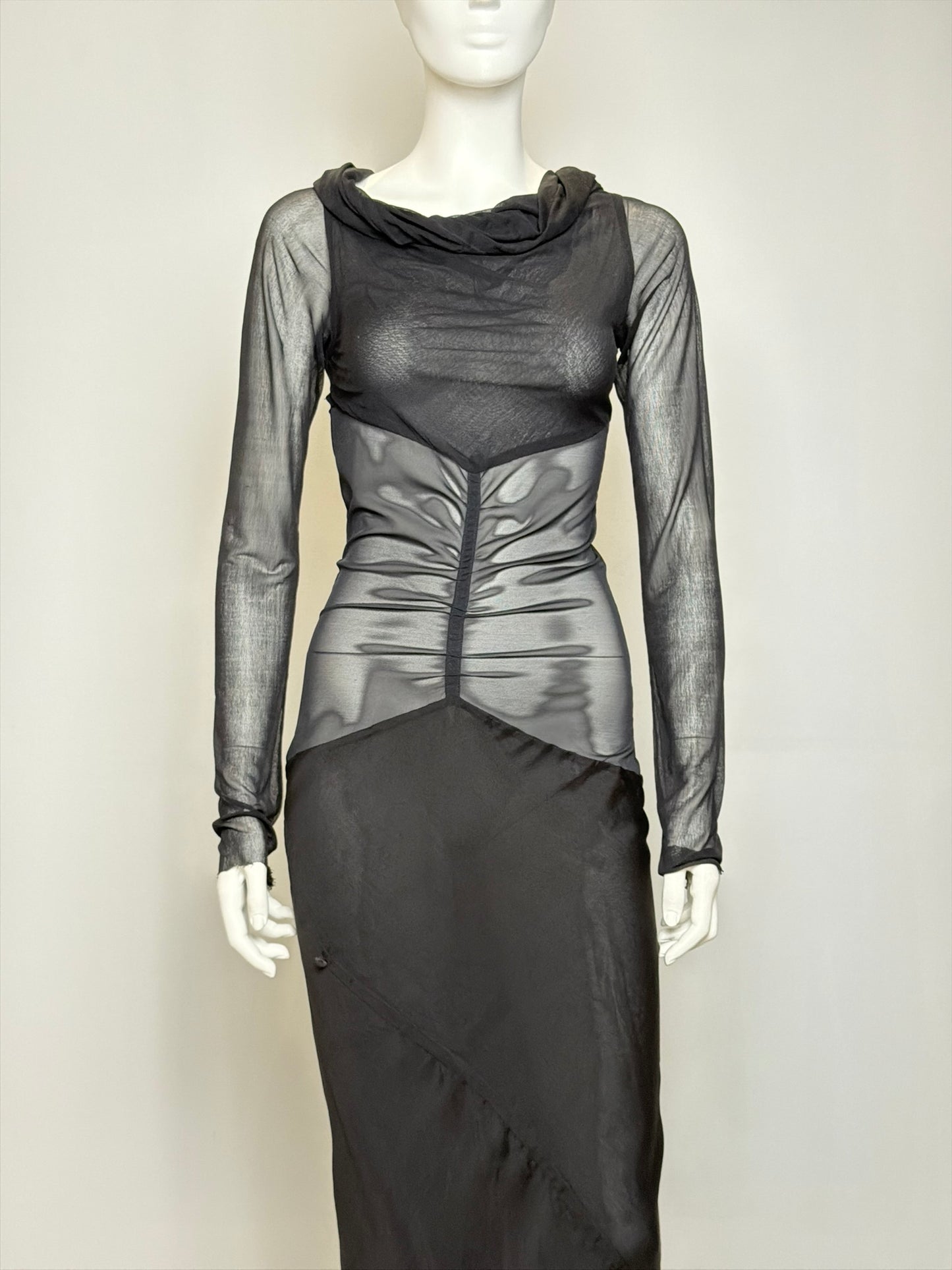 Rick Owens S/S 2006 Tungsten Black Silk Evening Mermaid Gown