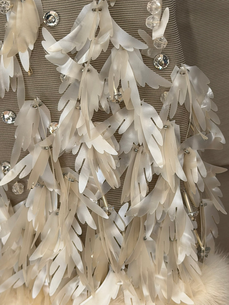 Christian Dior F/W 2007 blazer cuff, mink fur detail with crystal and feather embellishment