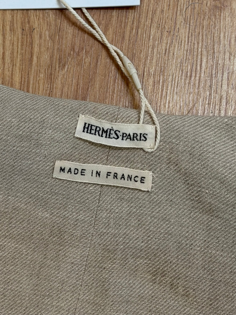 Margiela linen dress, close-up of plunging neckline construction