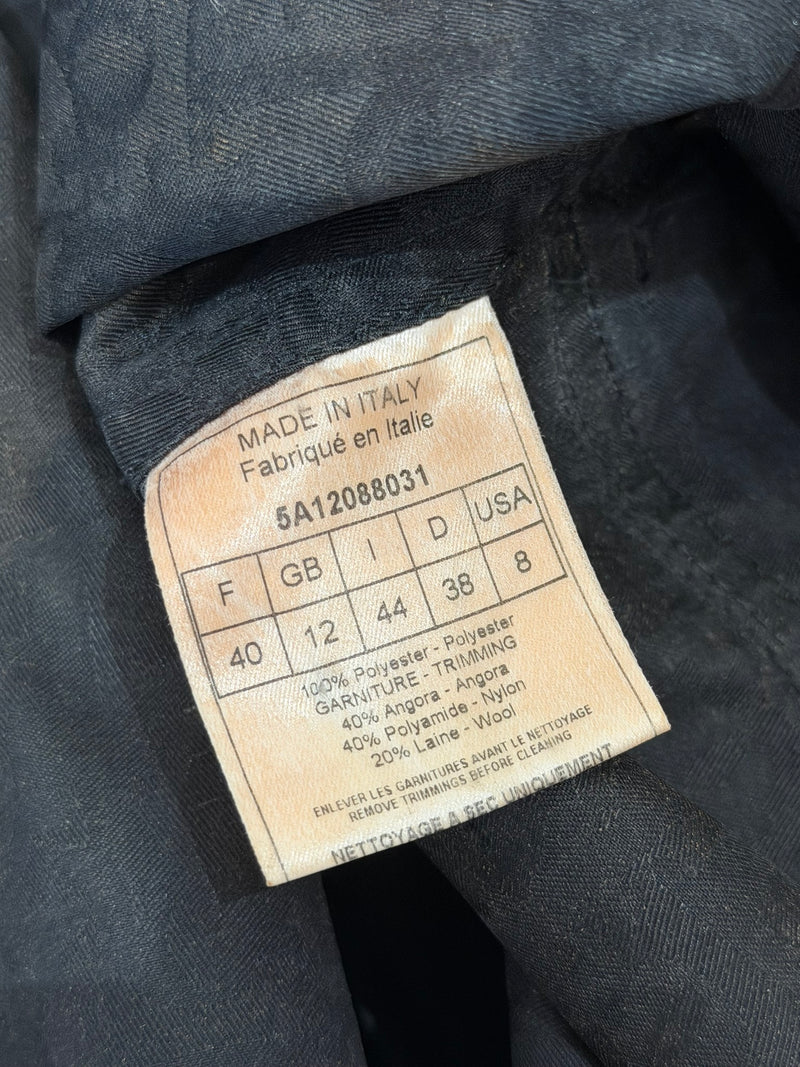 Black monogram jacquard trench coat by Christian Dior, monogram pattern detail
