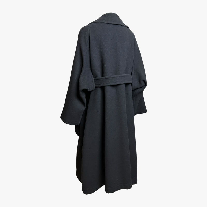 Yohji Yamamoto F/W 2002 trench coat, full-length view showing oversized silhouette