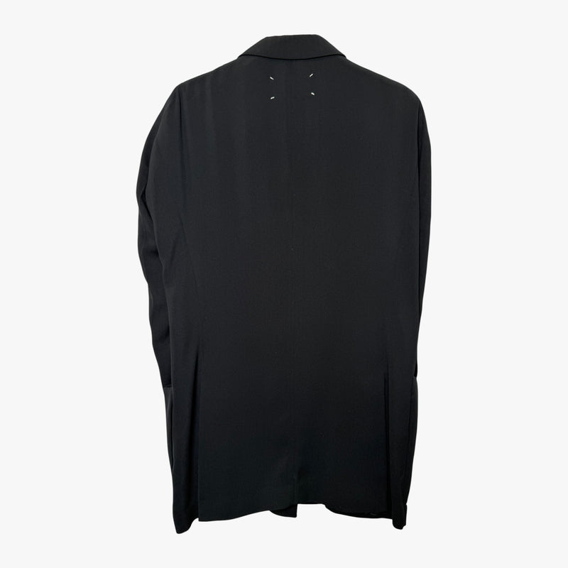 Charcoal deconstructed blazer by Maison Martin Margiela, front view detail