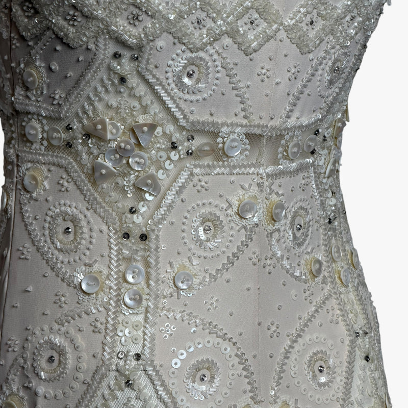 Valentino S/S 2003 gown, detail of structured boning and beadwork at bodice