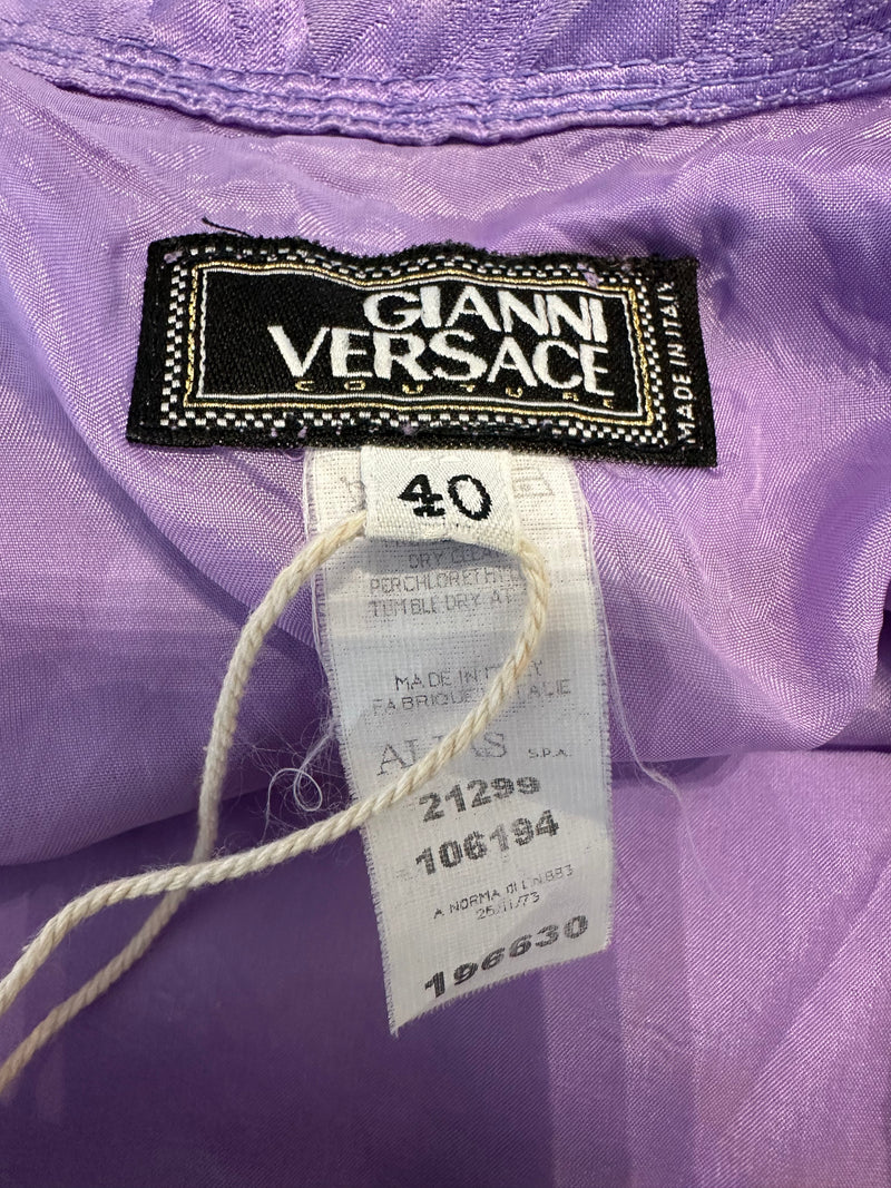 Gianni Versace F/W 2001 Purple Baroque-Print Slip Mini Dress