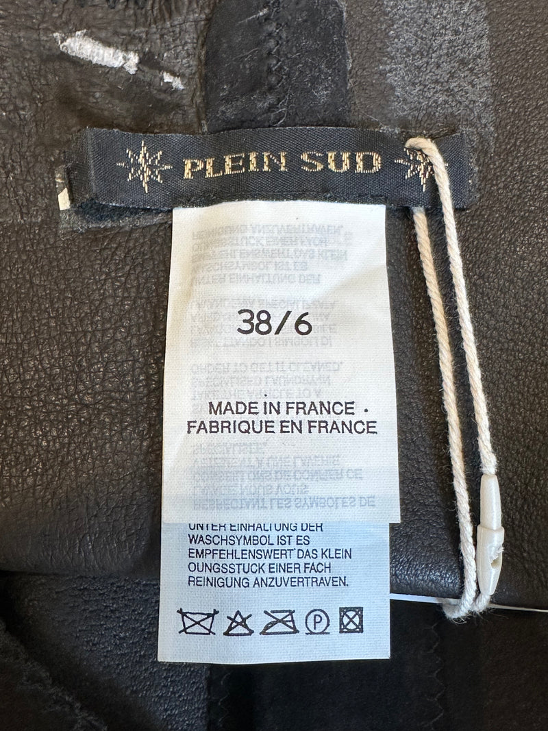 Plein Sud 2000s Black Suede Corset-Cut Top