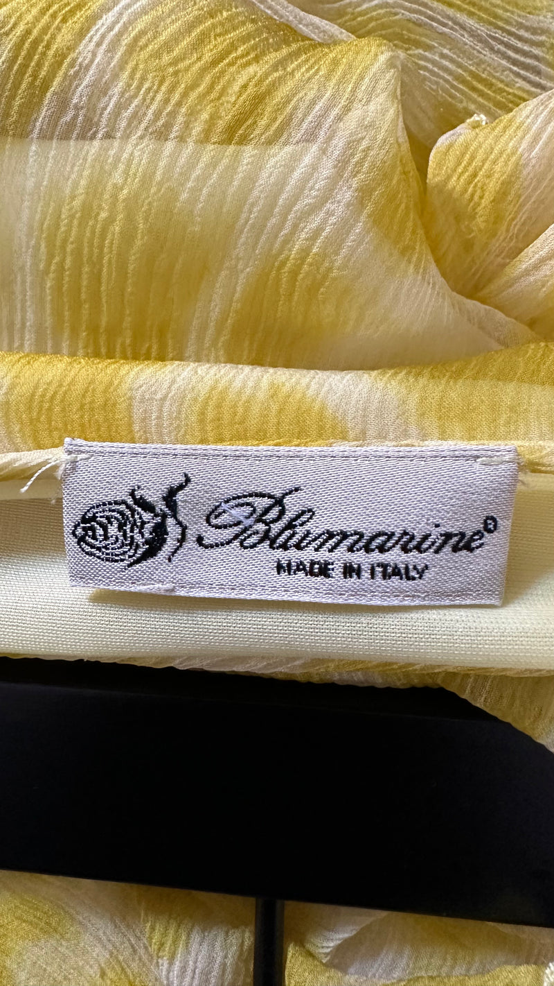 Blumarine S/S 2004 Yellow Leopard-Print Knit Top And Tiered Ruffle Skirt Ensemble