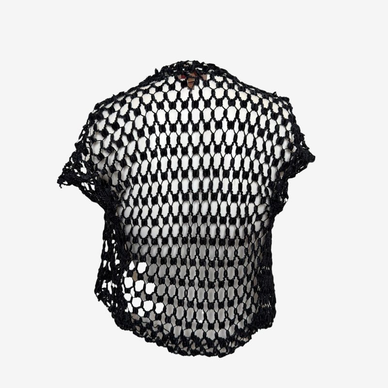 Romeo Gigli F/W 1990 Black Open-Weave Crochet Top