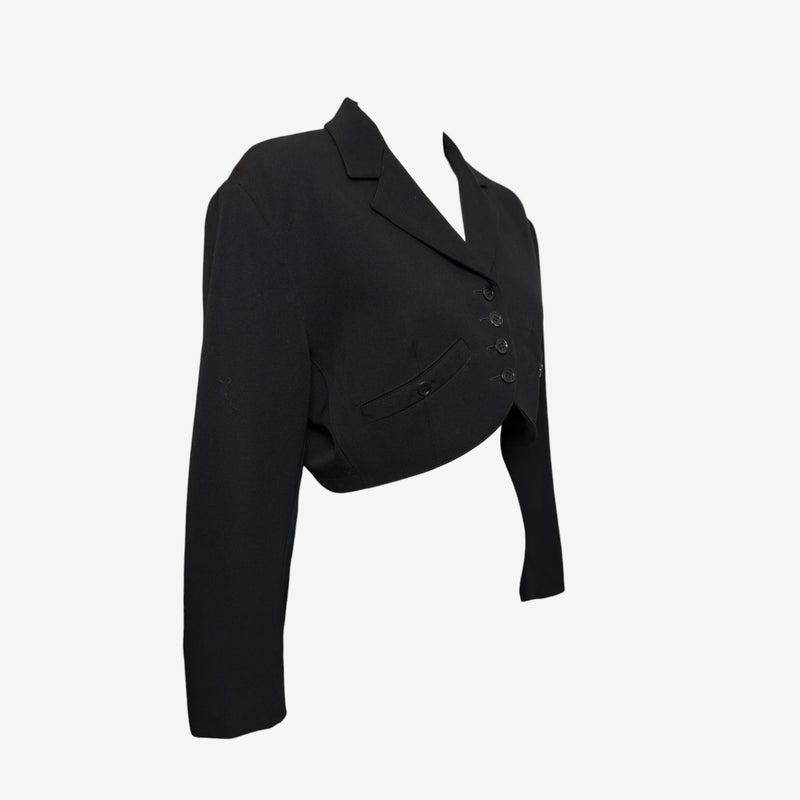 Alaïa S/S 1988 Black Cropped Notch-Lapel Blazer