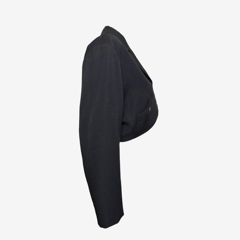 Alaïa S/S 1988 Black Cropped Notch-Lapel Blazer