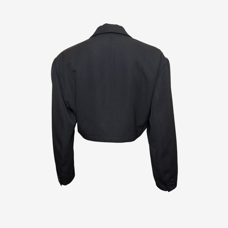Alaïa S/S 1988 Black Cropped Notch-Lapel Blazer