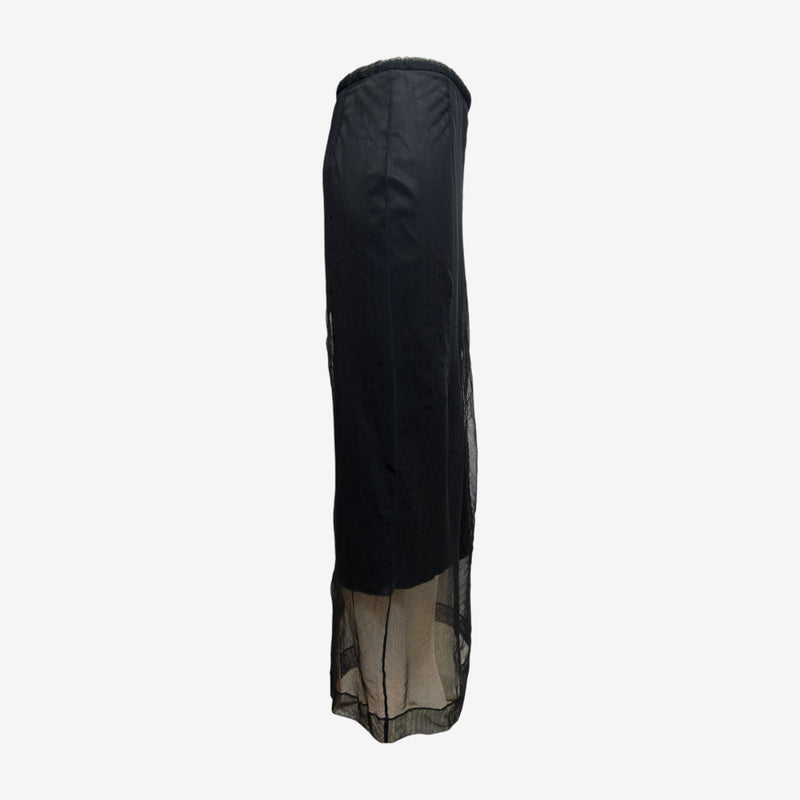 Dolce & Gabbana S/S 1998 Black Sheer Mesh Midi Skirt