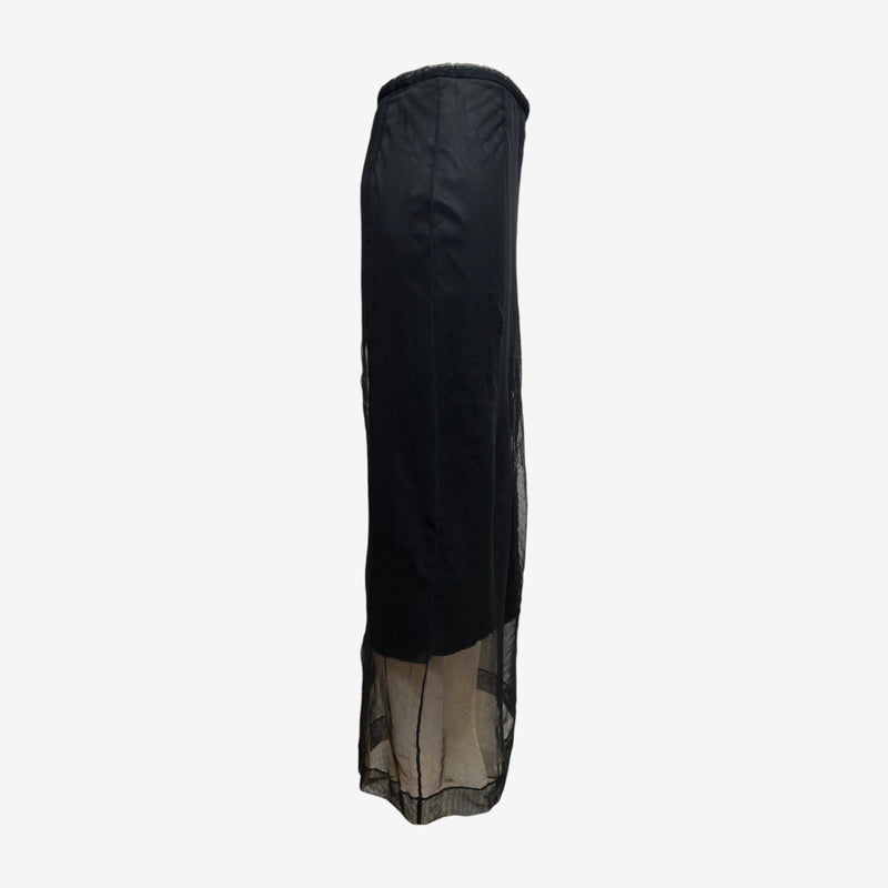 Dolce & Gabbana S/S 1998 Black Sheer Mesh Midi Skirt