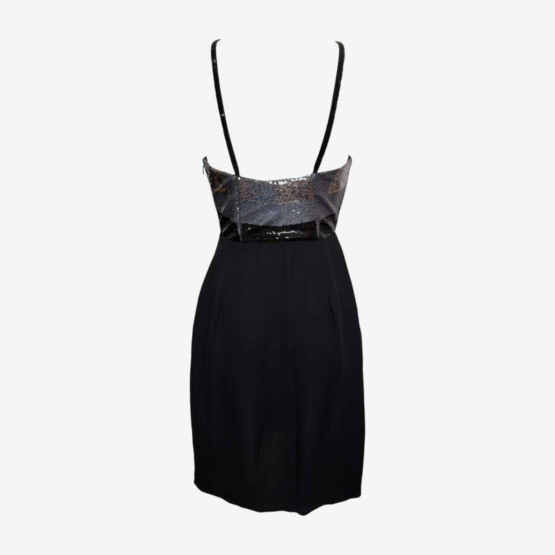 Versace S/S 2007 Black Sequinned Bustier Mini Dress