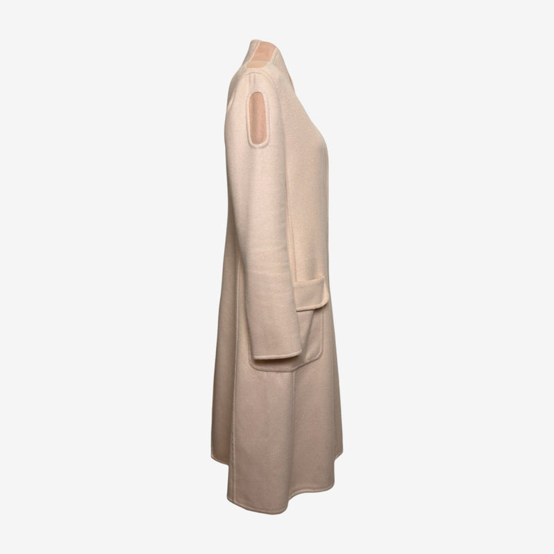 Alexander McQueen F/W 2004 Beige Open-Front Stand-Collar Midi Coat