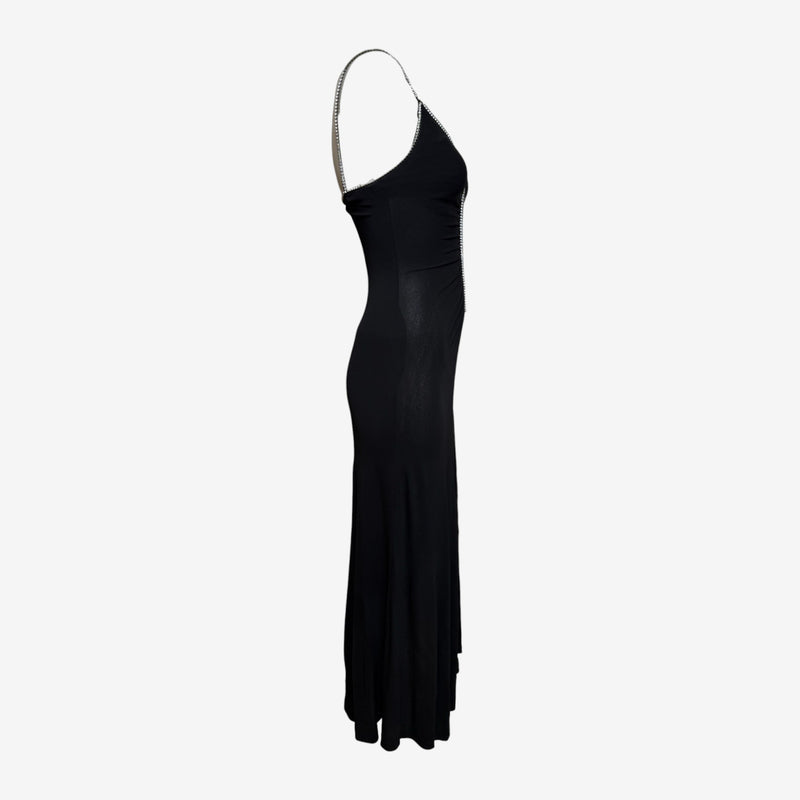 Chloé by Karl Lagarfeld 1980s Ruched Rhinestone-Trimmed Maxi Dress