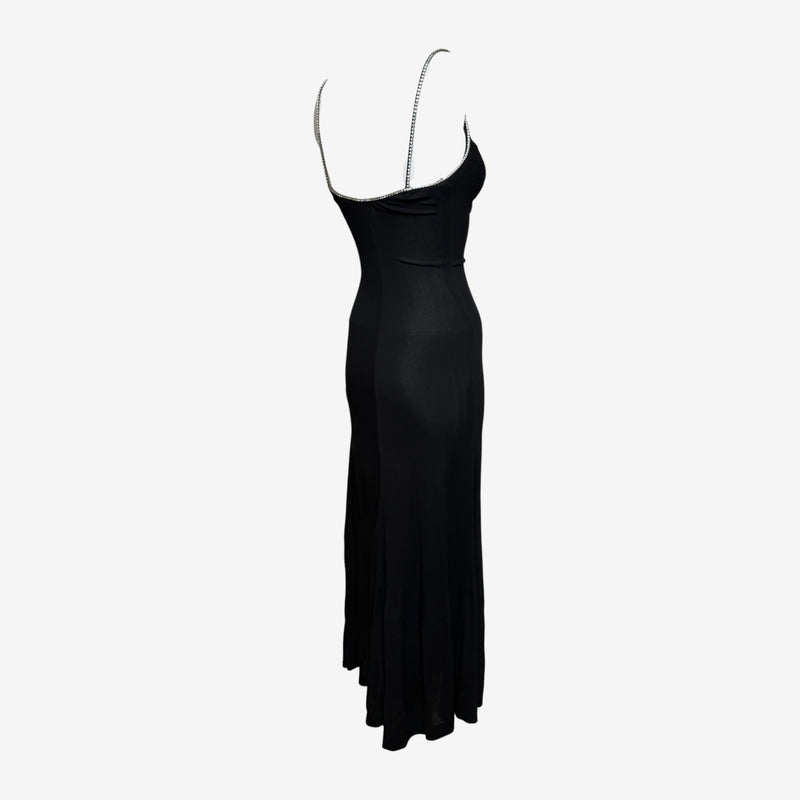 Chloé by Karl Lagarfeld 1980s Ruched Rhinestone-Trimmed Maxi Dress
