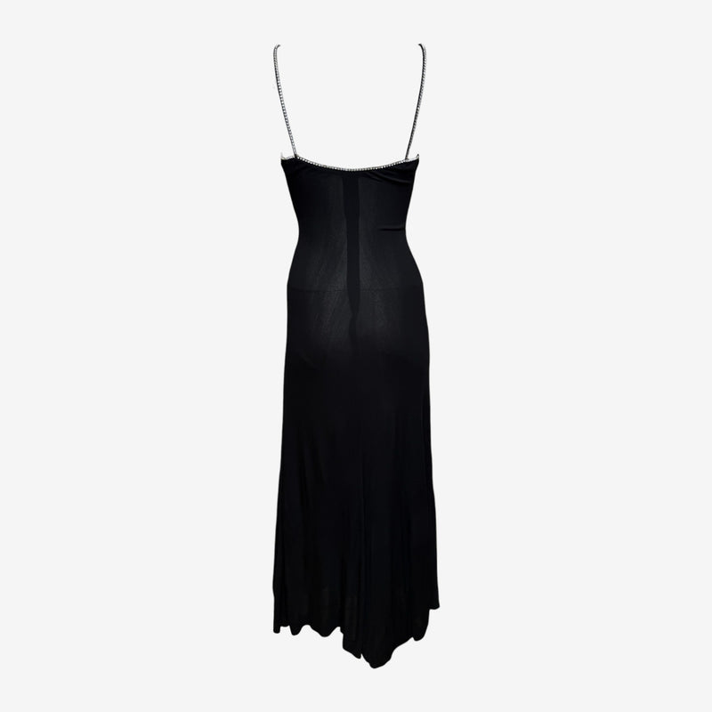 Chloé by Karl Lagarfeld 1980s Ruched Rhinestone-Trimmed Maxi Dress