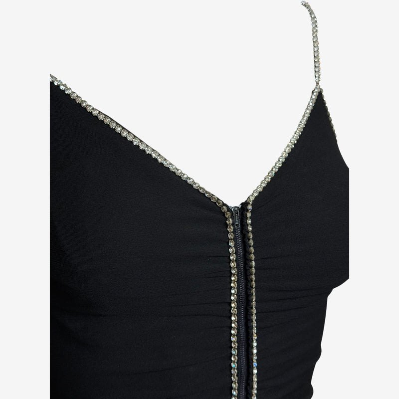 Chloé by Karl Lagarfeld 1980s Ruched Rhinestone-Trimmed Maxi Dress