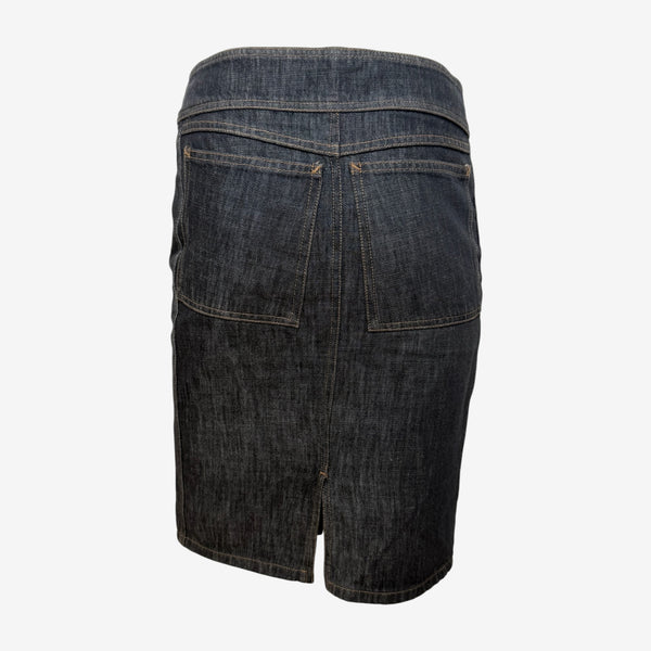 Gucci by Tom Ford S/S 2002 Dark Indigo Lace-Up Denim Mini Skirt