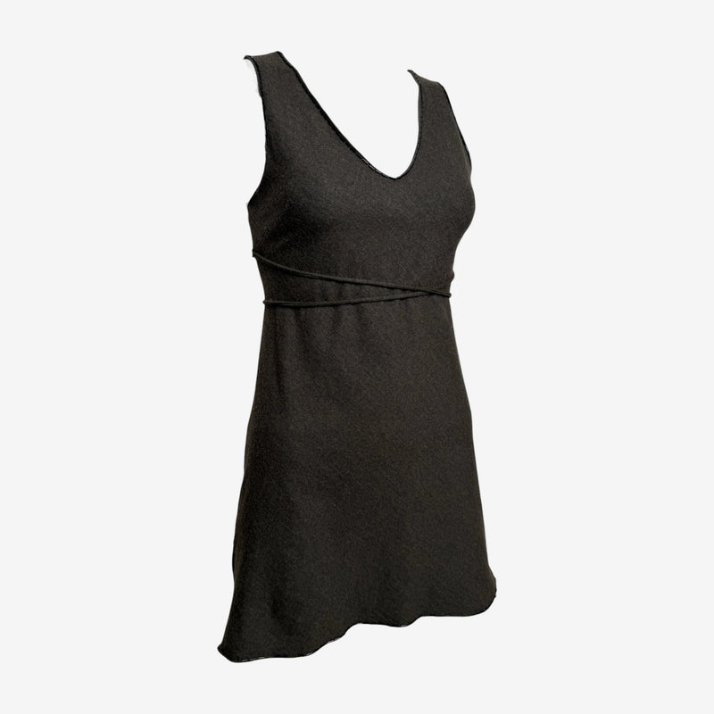 Prada F/W 1997 Charcoal V-Neck Cross-Strap Mini Dress