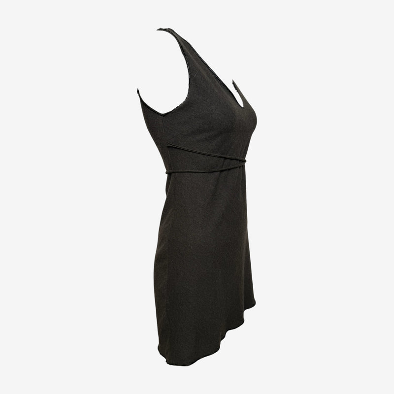 Prada F/W 1997 Charcoal V-Neck Cross-Strap Mini Dress