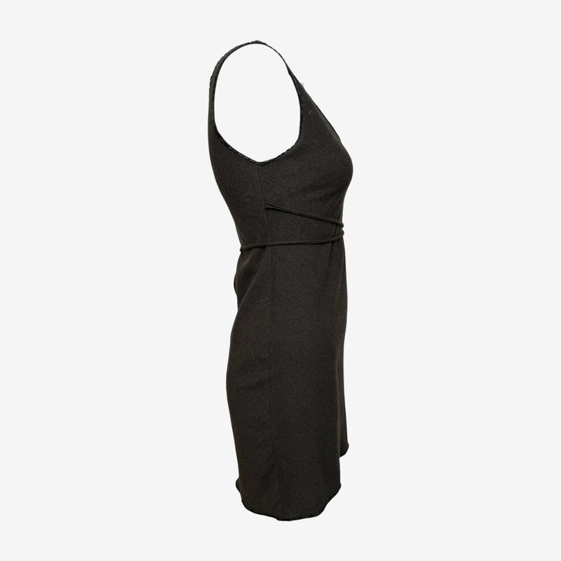 Prada F/W 1997 Charcoal V-Neck Cross-Strap Mini Dress