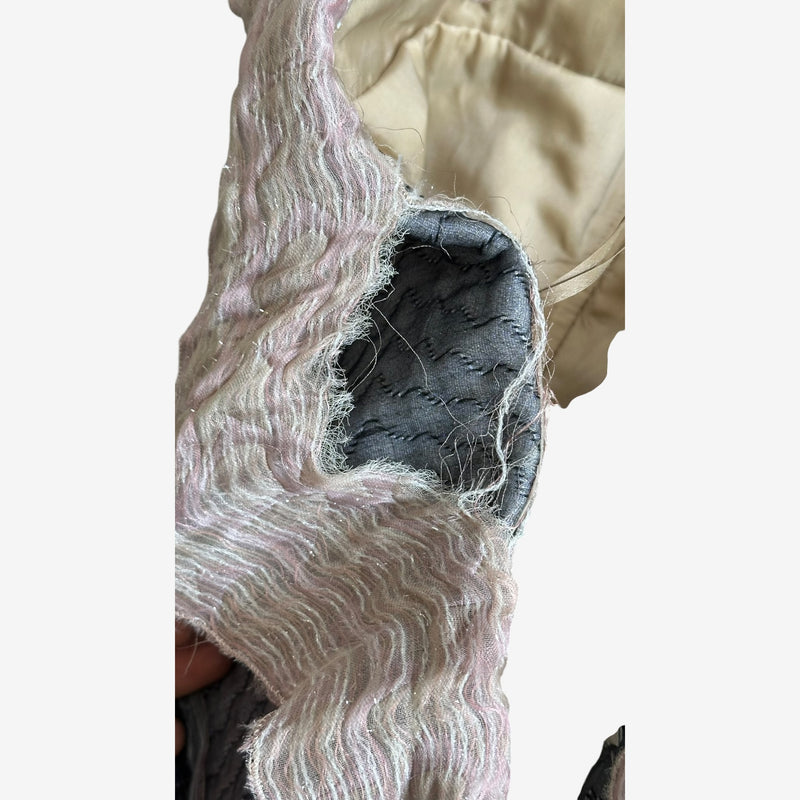 Miu Miu F/W 2007 Grey & Mint Textured Jacquard Strapless Corseted Cocktail Dress