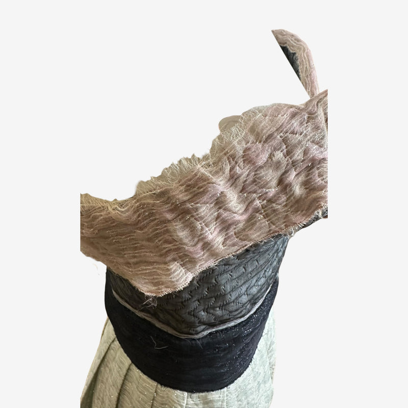 Miu Miu F/W 2007 Grey & Mint Textured Jacquard Strapless Corseted Cocktail Dress