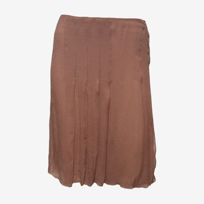 Prada 2000s Dusty Rose Panelled Crinkle Midi Skirt