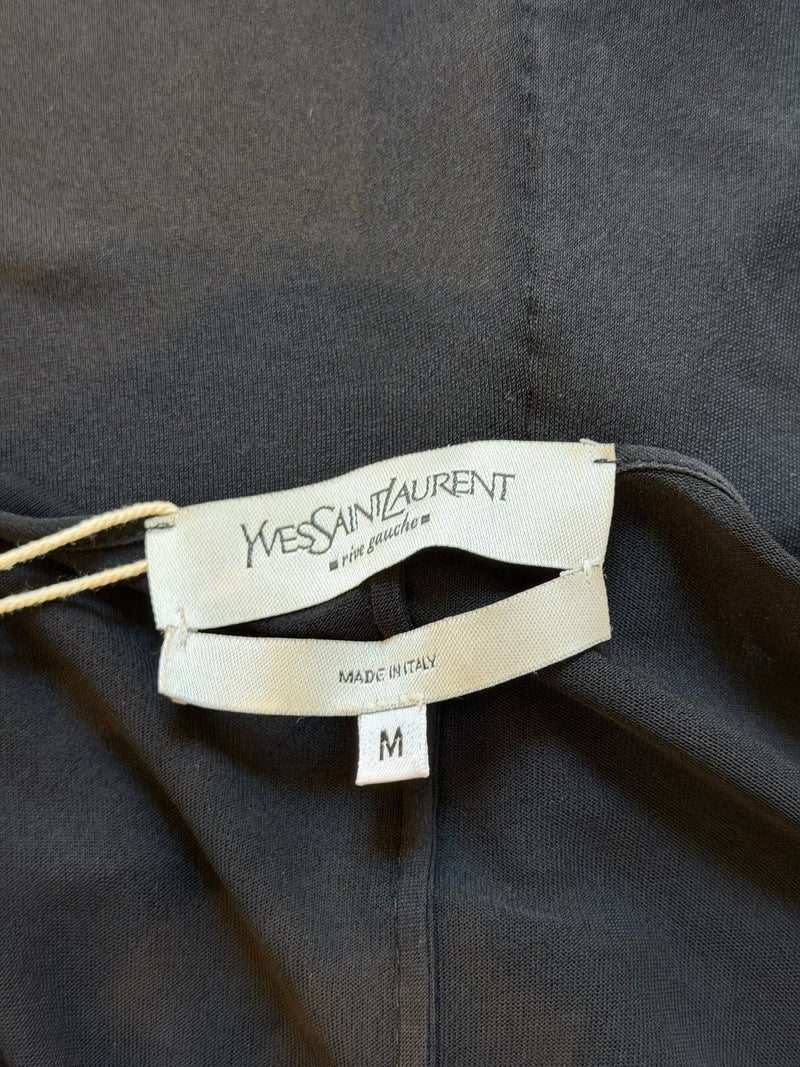 Yves Saint Laurent by Tom Ford F/W 2003 Black Sheer Ruffled Top