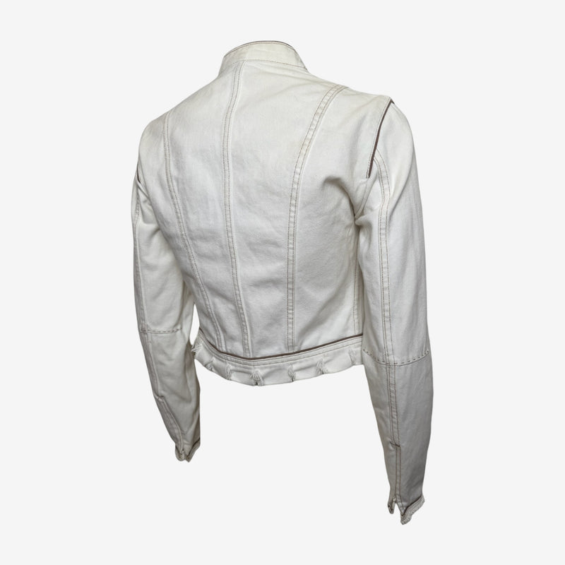 Alexander McQueen S/S 2003 White Corseted Denim Jacket
