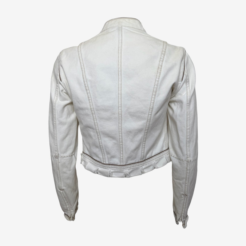 Alexander McQueen S/S 2003 White Corseted Denim Jacket