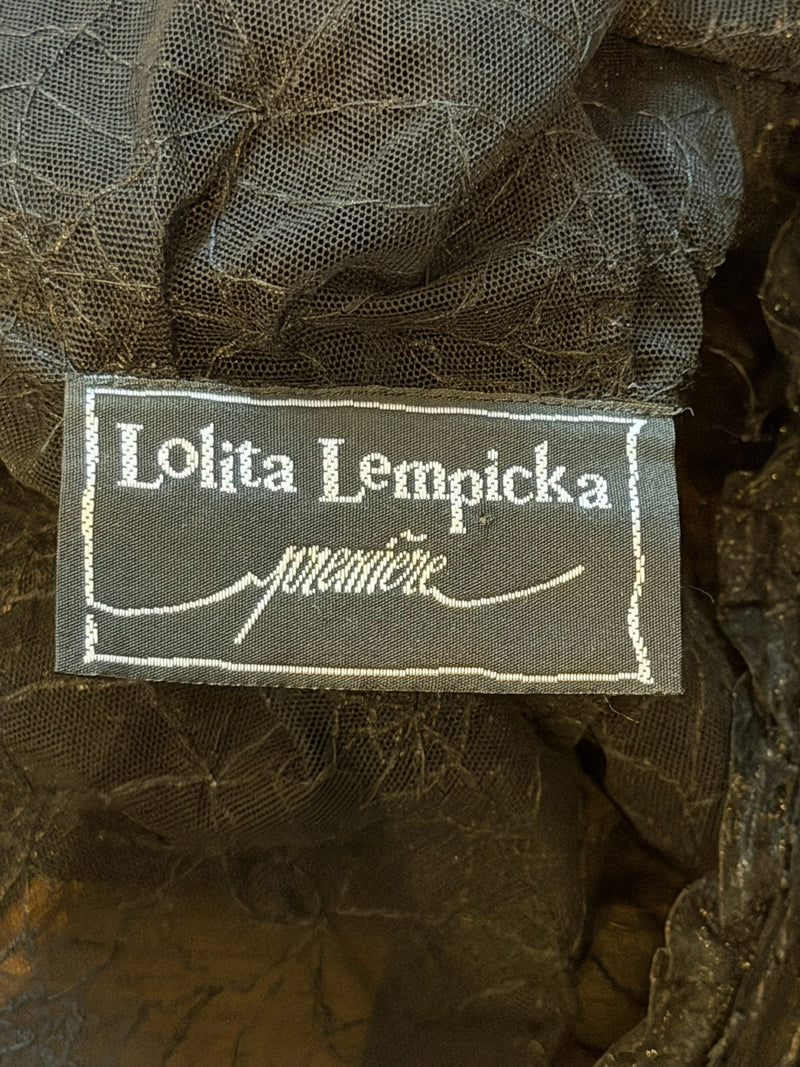 Lolita Lempicka F/W 1995 Black Sheer Cobweb Lace Midi Dress