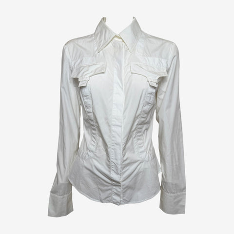 Gucci by Tom Ford F/W 2004 White Panelled Fitted Shirt