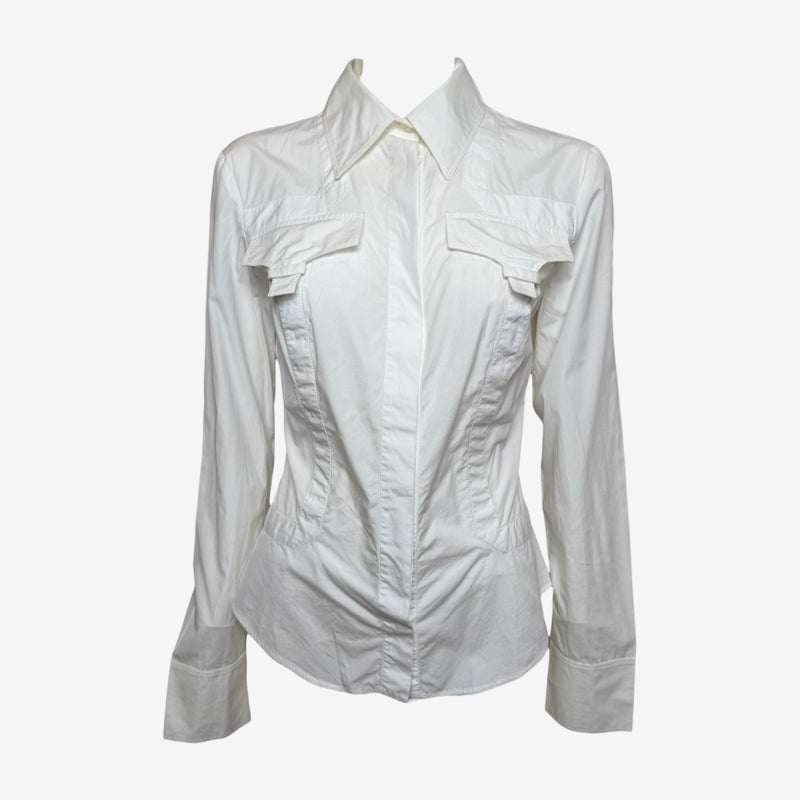 Gucci by Tom Ford F/W 2004 White Panelled Fitted Shirt
