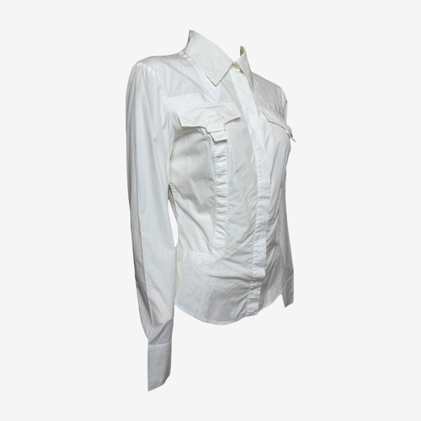 Gucci by Tom Ford F/W 2004 White Panelled Fitted Shirt
