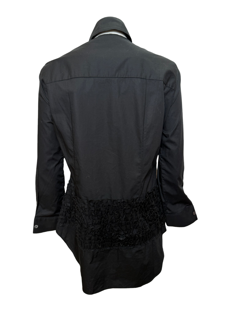 Alexander McQueen S/S 2002 Black Ruffled Tuxedo Shirt