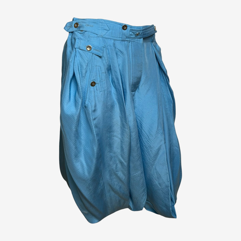 Balenciaga by Ghesquiere S/S 2005 Sky Blue Draped Balloon Harem Shorts