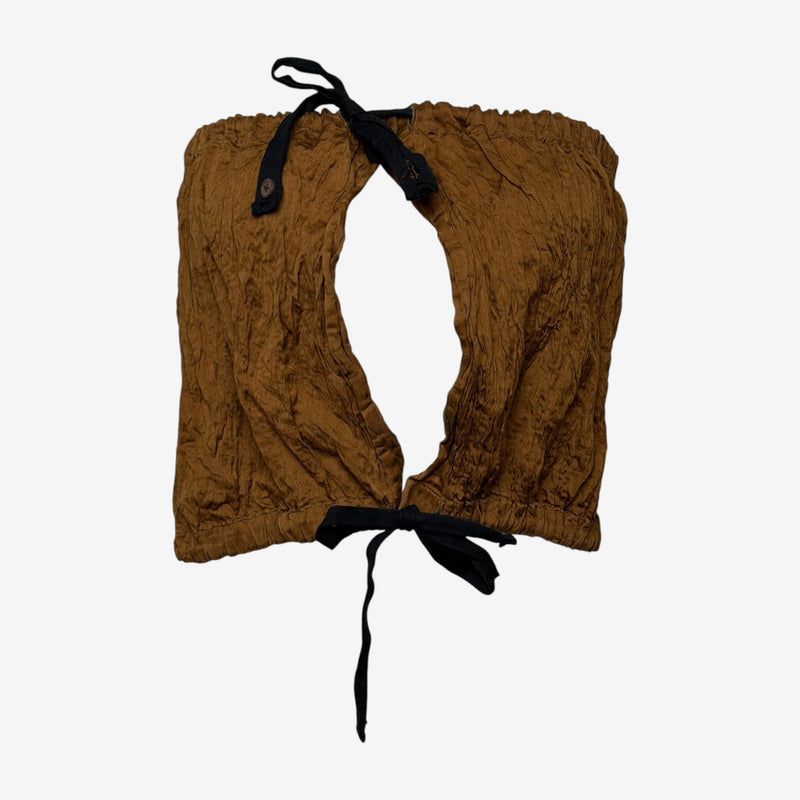 Prada S/S 2009 Brown Crinkled Strapless Bandeau Top