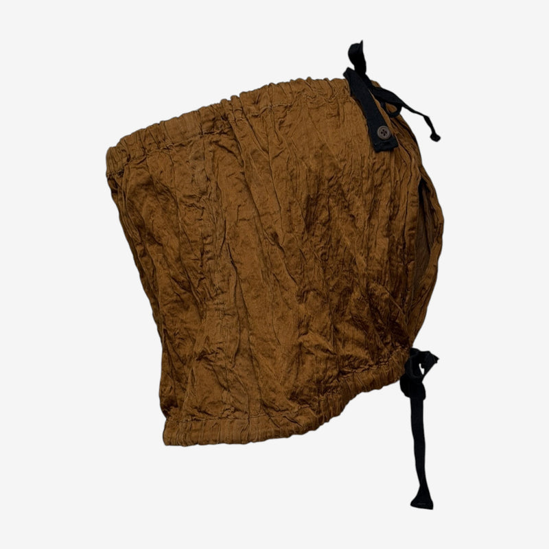 Prada S/S 2009 Brown Crinkled Strapless Bandeau Top