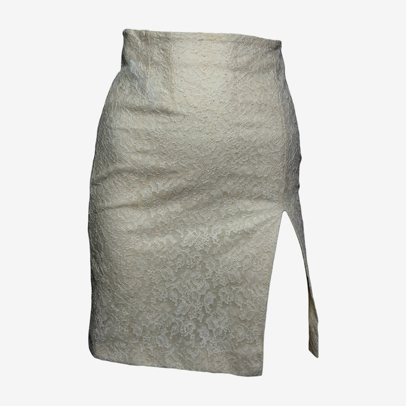 Christian Dior by John Galliano S/S 1998 Ivory Lace Pencil Skirt